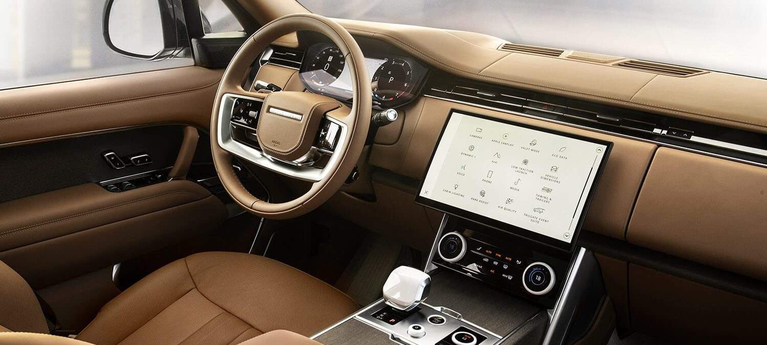 Range Rover interior roof lining with panoramic roof features