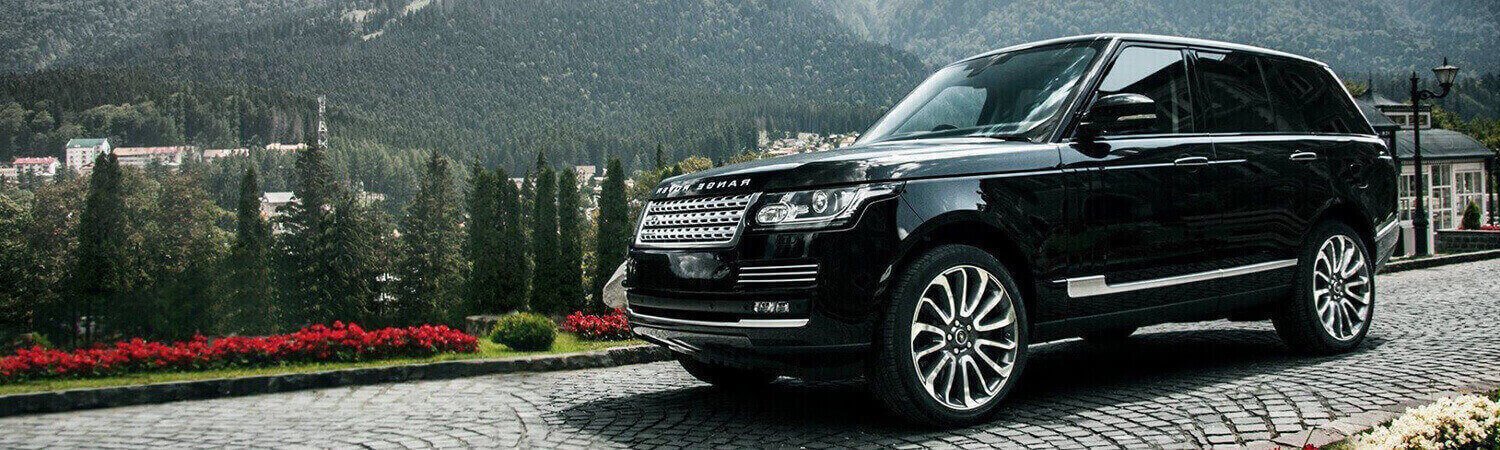 Range Rover raised for a safe underbody and driveline inspection