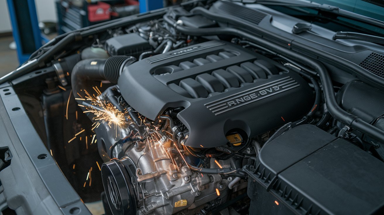 Range Rover petrol engine being checked for a misfire in Dubai