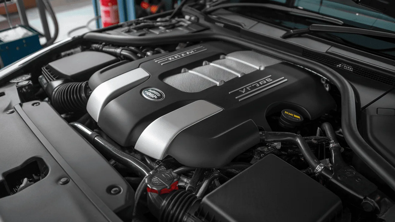 Engine cover and intake components visible in an engine bay